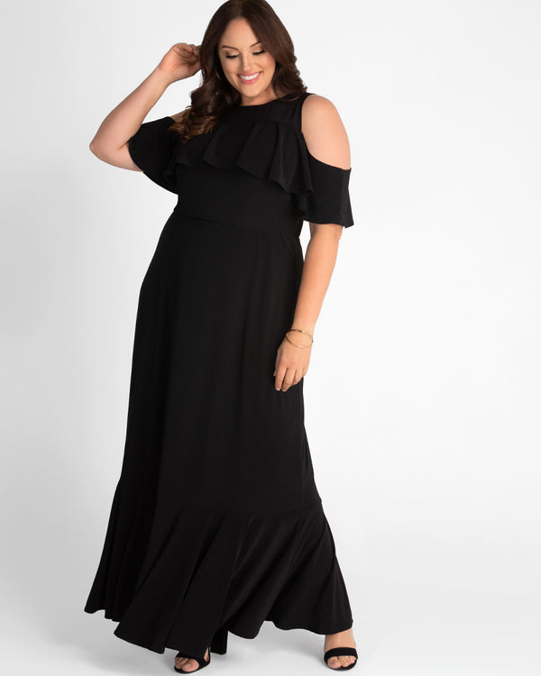 kiyonna Piper Cold Shoulder Maxi Dress - Sale
