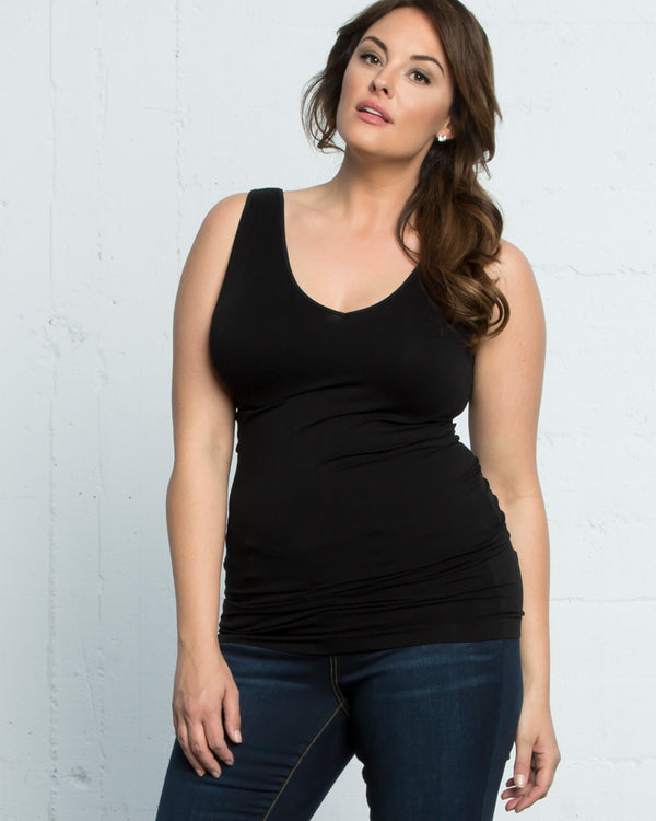 kiyonna Plus Size V-Neck Tank by Skinnytees