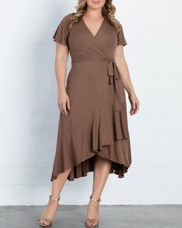 kiyonna Rayna Plus Size Cocktail Wrap Dress - Sale