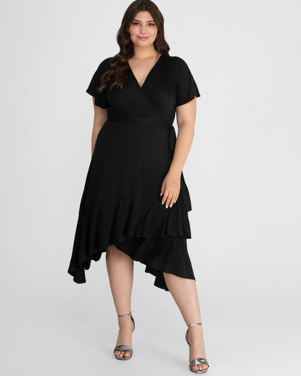 kiyonna Rayna Plus Size Cocktail Wrap Dress