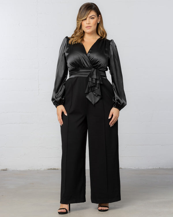 Kiyonna Refined Satin Jumpsuit