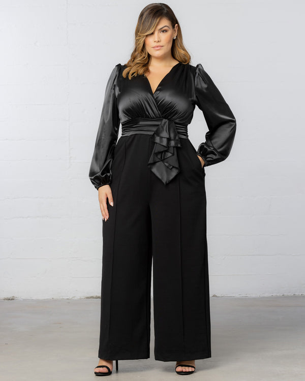 Kiyonna Refined Satin Jumpsuit
