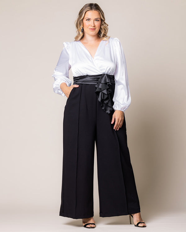 Kiyonna Refined Satin Jumpsuit - Sale