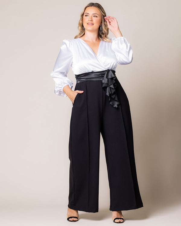 Kiyonna Refined Satin Jumpsuit - Sale