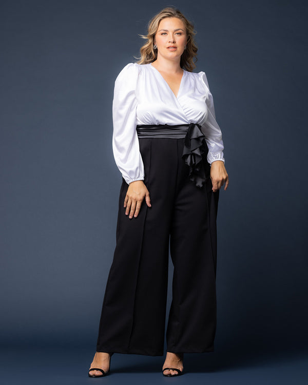 kiyonna Refined Satin Jumpsuit - Sale