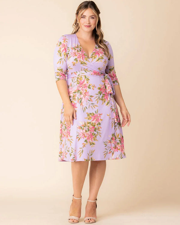 Kiyonna Signature Print Wrap Dress - Sale