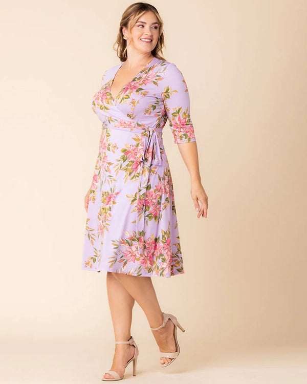 Kiyonna Signature Print Wrap Dress - Sale