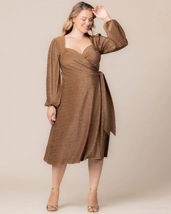 kiyonna Socialite Sweetheart Sparkling Wrap Dress
