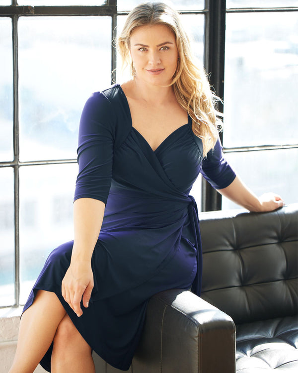 kiyonna Sweetheart Knit Wrap Dress