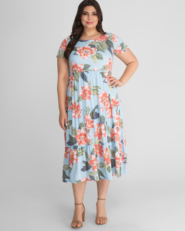 kiyonna Tara Floral Plus Size Maxi Dress - Sale
