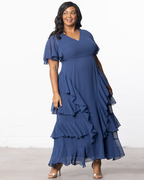 Kiyonna Tour De Flounce Chiffon Evening Gown