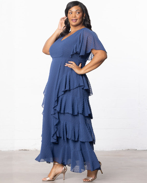 Kiyonna Tour De Flounce Chiffon Evening Gown