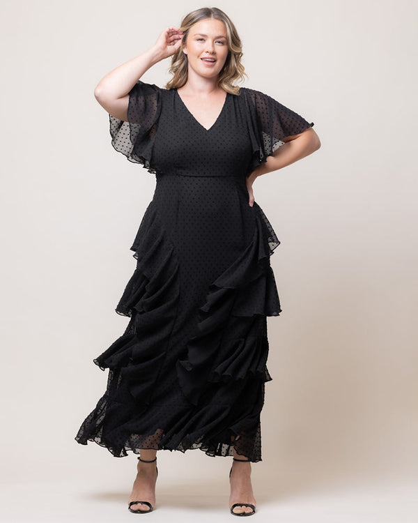 Kiyonna Tour De Flounce Chiffon Evening Gown - Sale