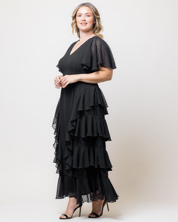 Kiyonna Tour De Flounce Chiffon Evening Gown - Sale