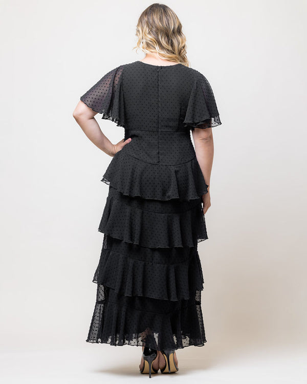 Kiyonna Tour De Flounce Chiffon Evening Gown - Sale