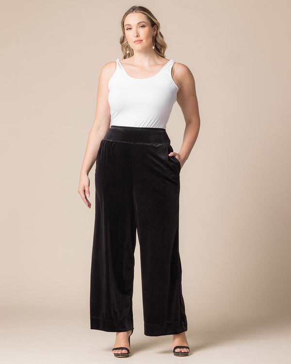 kiyonna Velvet Luxe Wide Leg Pants