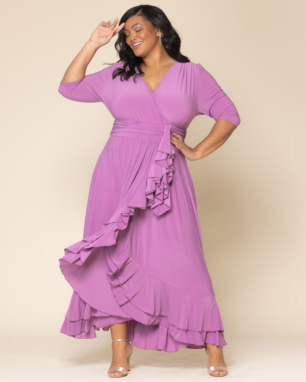 kiyonna Veronica Ruffled Evening Gown - Sale