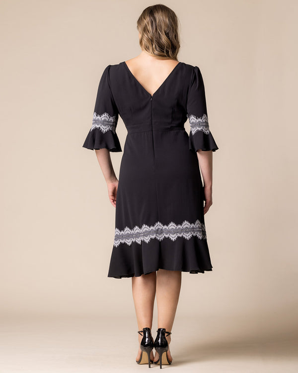 Kiyonna Villa Lace Trim Cocktail Dress