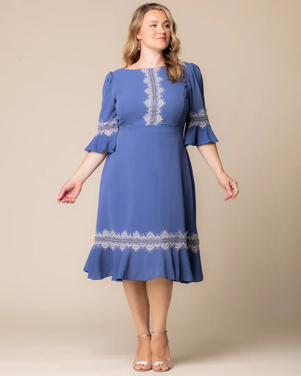 Kiyonna Villa Lace Trim Cocktail Dress - Sale