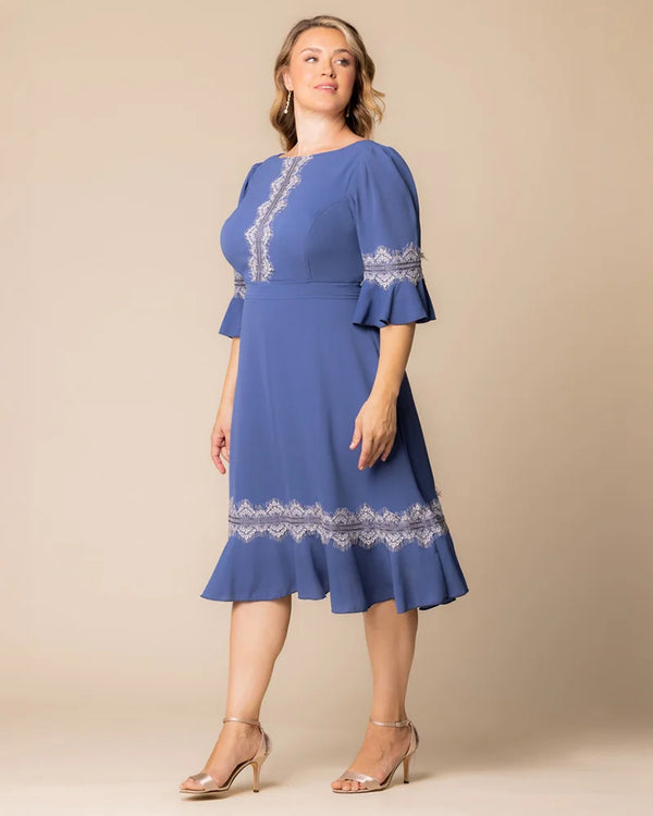 Kiyonna Villa Lace Trim Cocktail Dress - Sale