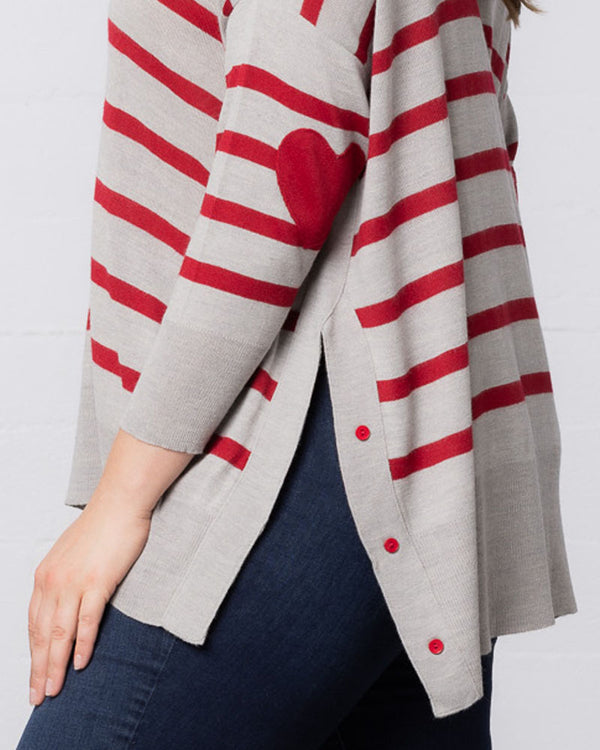 Kiyonna Wear Your Heart On Your Sleeve Sweater