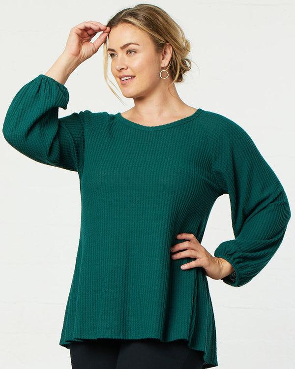 Kiyonna Whimsical Waffle Soft Knit Top - Final Sale