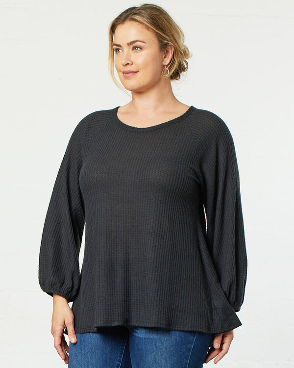 Kiyonna Whimsical Waffle Soft Knit Top - Final Sale