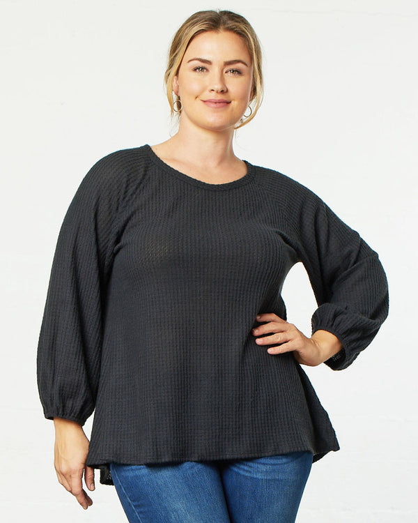 kiyonna Whimsical Waffle Soft Knit Top - Final Sale