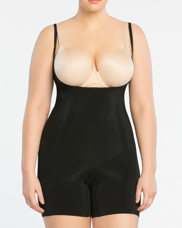 kiyonna OnCore Open-Bust Mid-Thigh Bodysuit by SPANX
