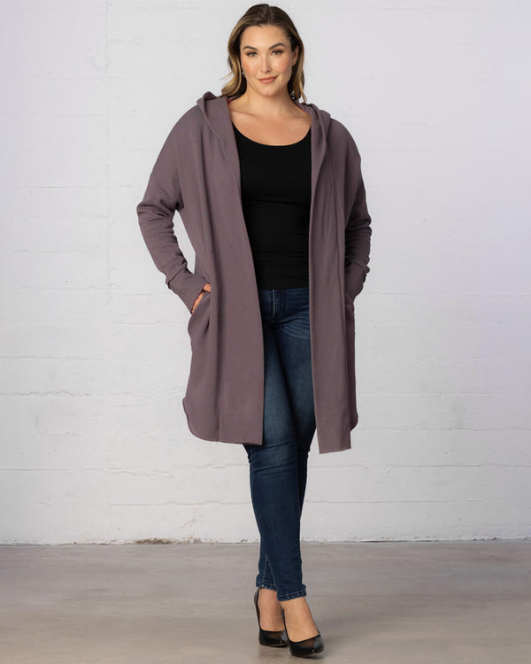 kiyonna Open Front Longline Hooded Cardigan - Final Sale