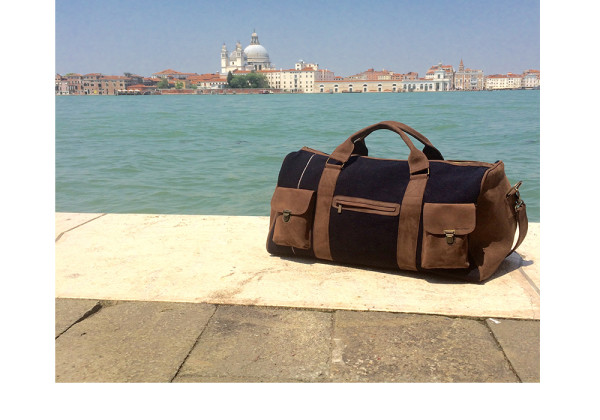 Kjøre Project Leather / Denim 25 Oz Travel Bag