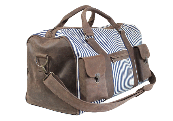 kjøre project Leather / Denim Barbados Travel Bag