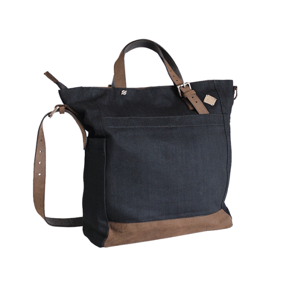 kjøre project Leather / Denim Boucanier Handle Bag