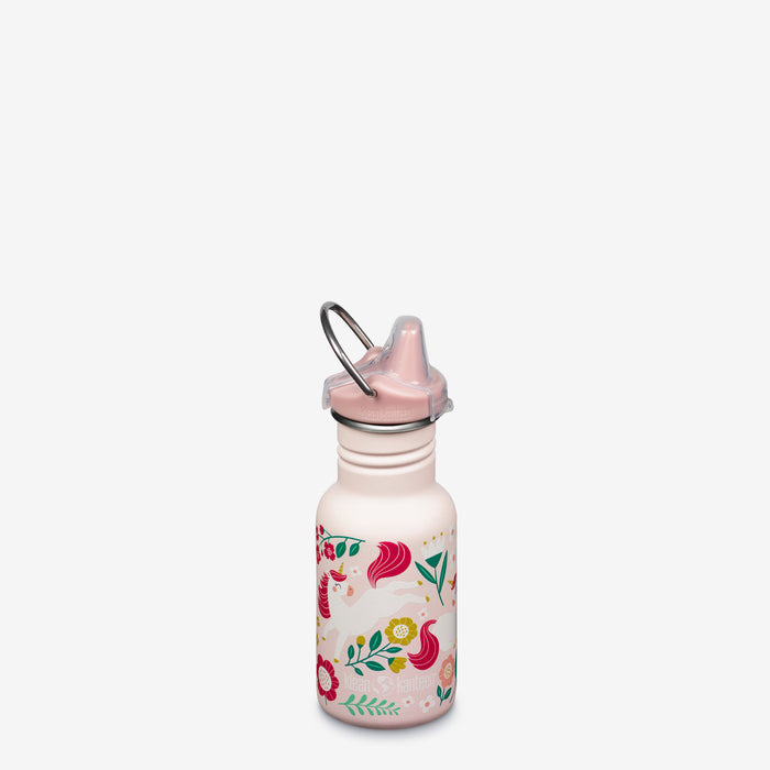 klean kanteen 12oz Kid's Classic Sippy Leaping Unicorns Pink