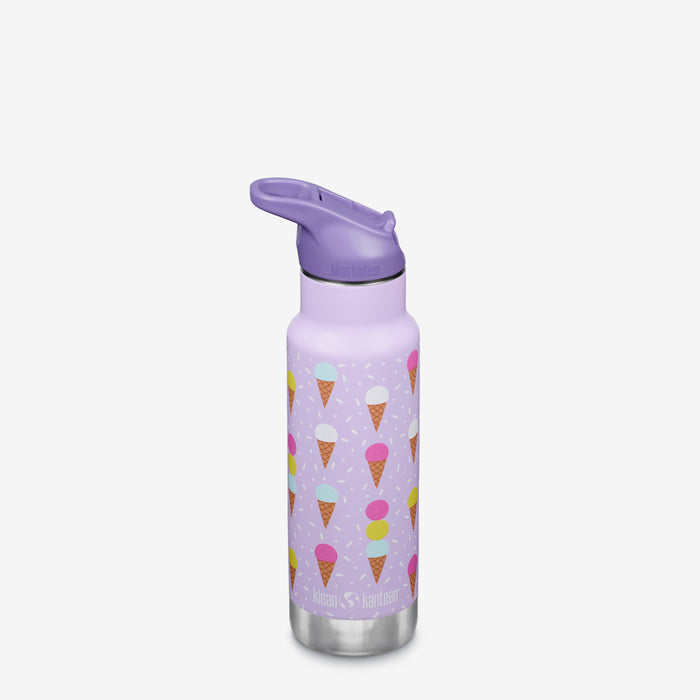 klean kanteen 12oz Kid's Classic with Flip Seal Sport Cap Ice Cream Purple