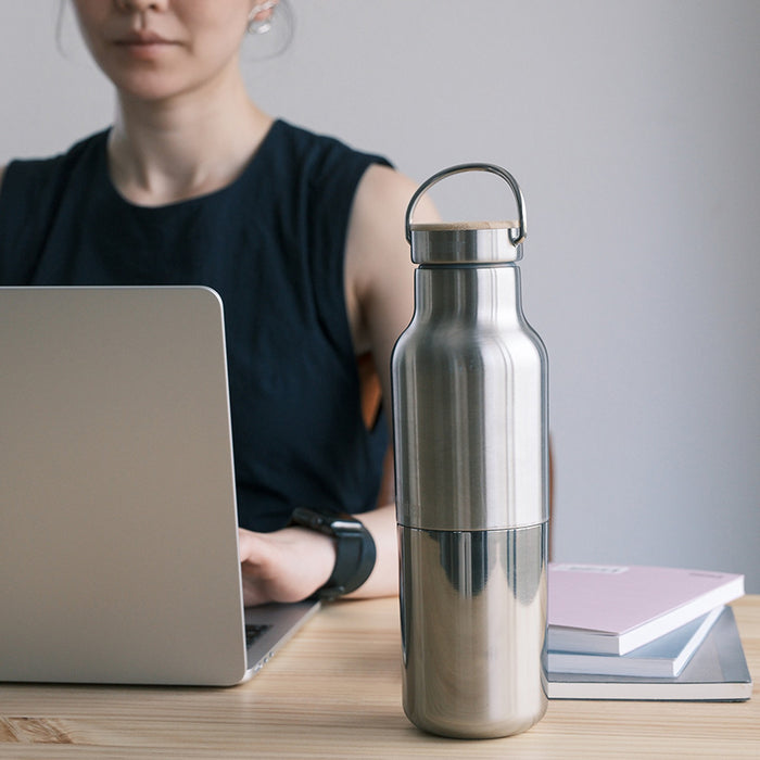 Klean Kanteen 20oz Rise Reflect With Bamboo Cap Brushed