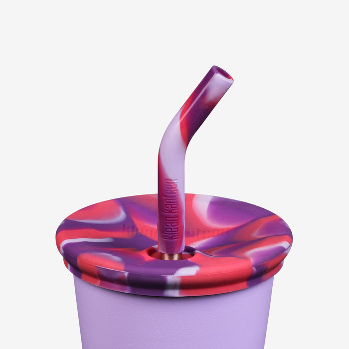 Klean Kanteen Kid's Cup Straw Lid 2-Pack Pink Tie Dye