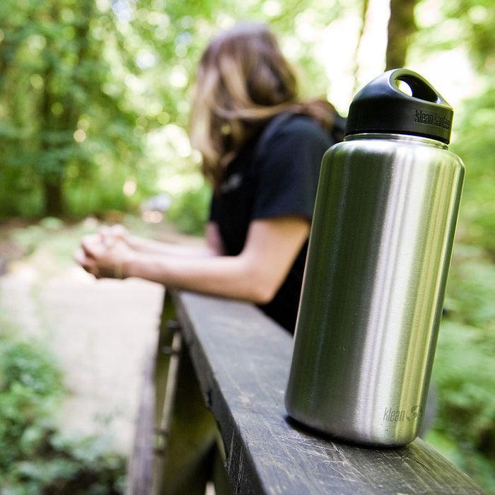 Klean Kanteen 40oz Wide With Loop Cap Brushed