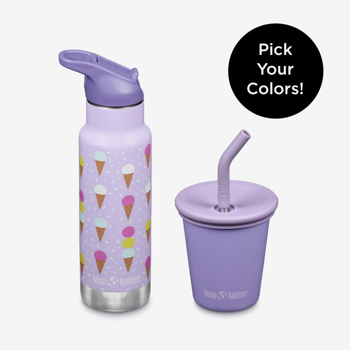 klean kanteen Kid's Sippy Cup and Water Bottle Set
