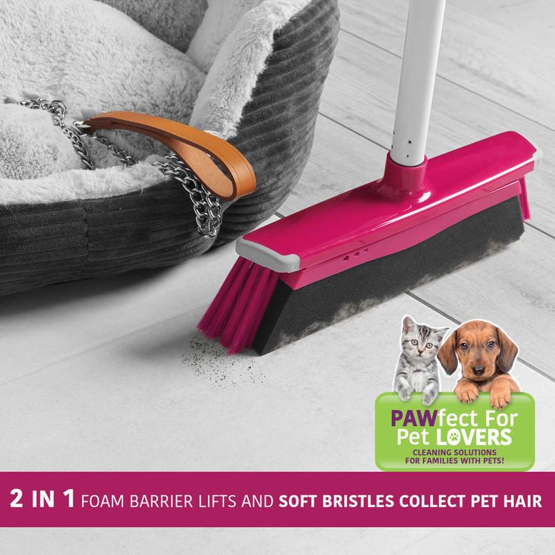 Kleeneze 2 In 1 Bristle/Foam Broom With 130 Cm Handle