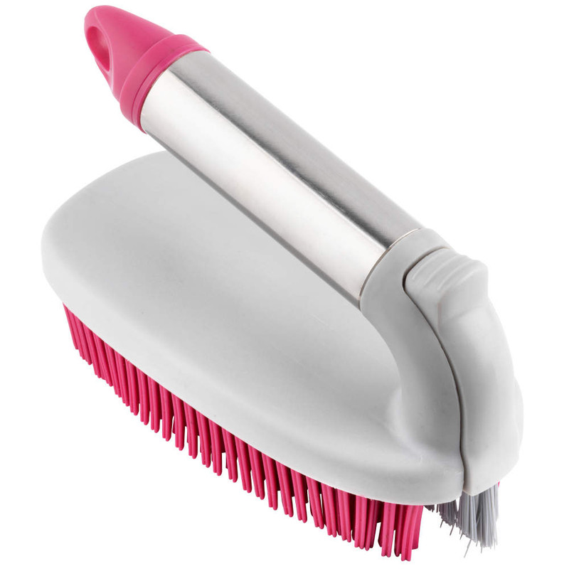kleeneze 2 in 1 Rubber Head Scrubbing Brush Pink/Grey