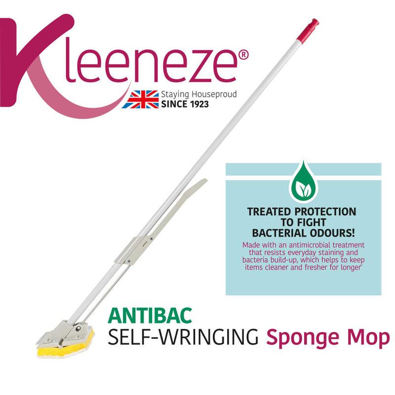 Kleeneze Anti-Bac Sponge Mop With Refill Treated With Anti-Bac