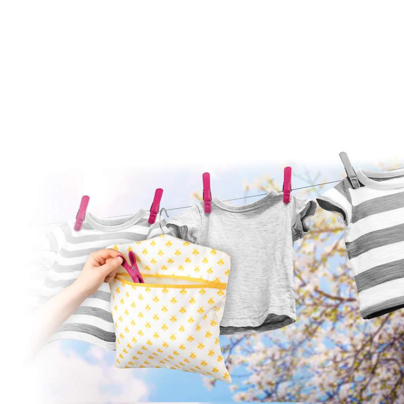 Kleeneze Busy Bee Peg Bag Holds Up To 50 Pegs Yellow/White