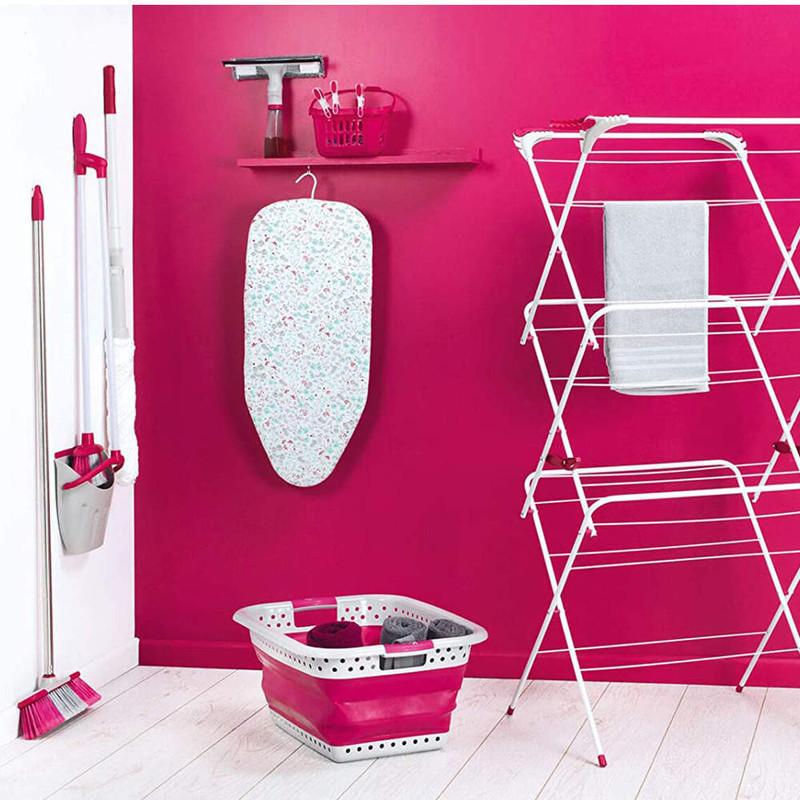 Kleeneze Deluxe Space Saving Dustpan And Brush Set Grey/Pink