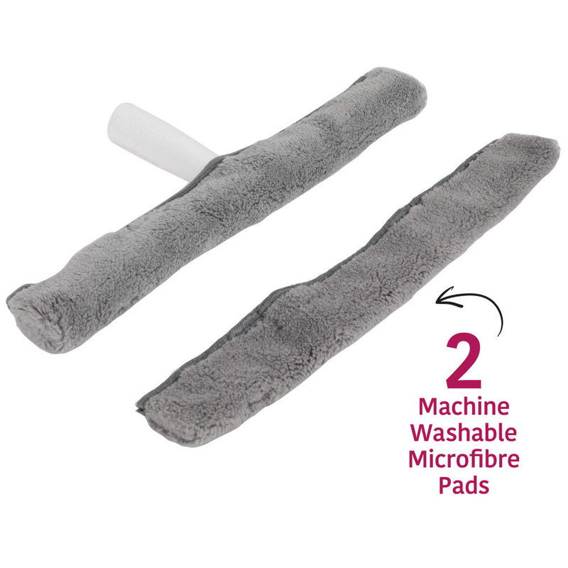 Kleeneze Five-Piece 2-In-1 Microfibre Window Cleaning Set With Telescopic Handle