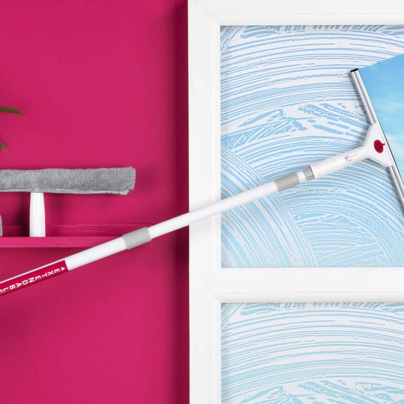 Kleeneze Five-Piece 2-In-1 Microfibre Window Cleaning Set With Telescopic Handle