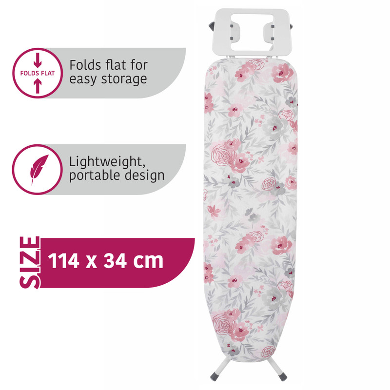 Kleeneze Floral Design Foldable Ironing Board 114 X 34 Cm