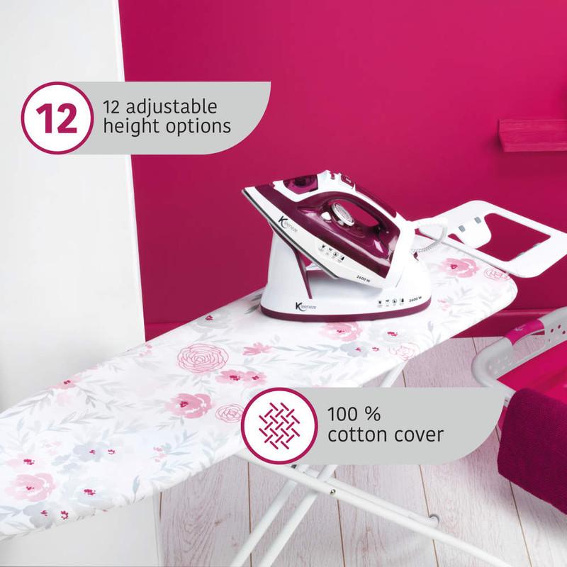 Kleeneze Floral Foldable Ironing Board – 114 X 34cm