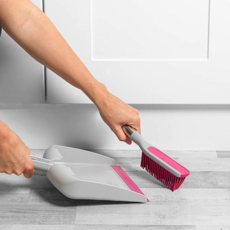 Kleeneze Heart Rubber Head Dustpan And Brush Set