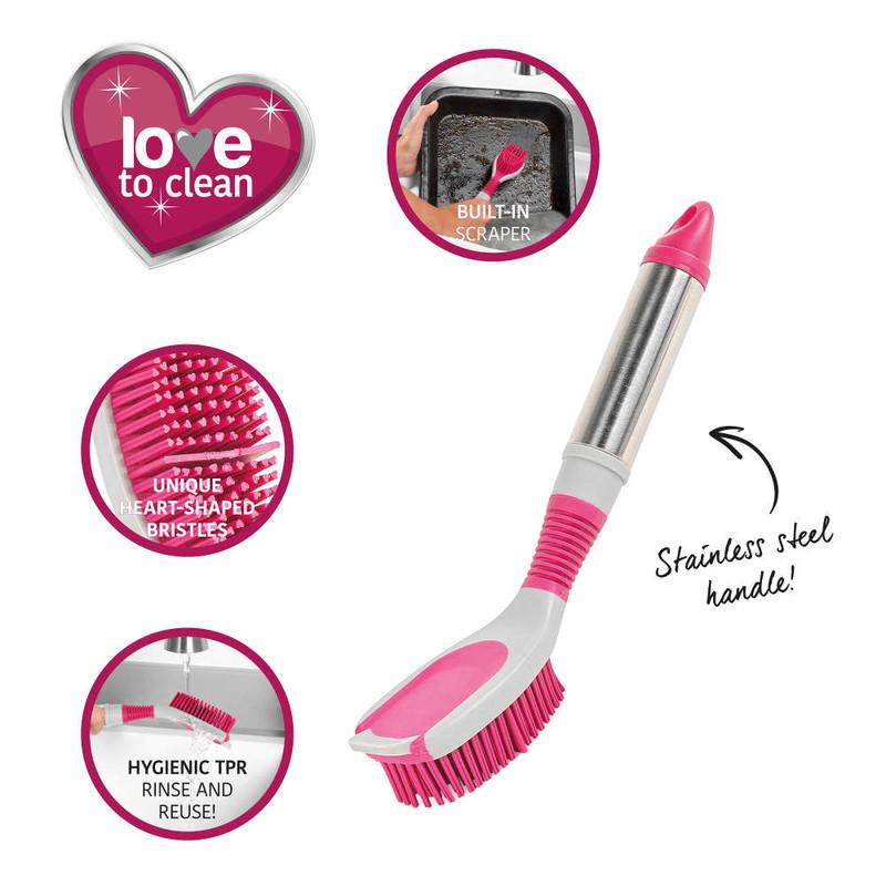 Kleeneze Heart Rubber Head Oval Dish Brush